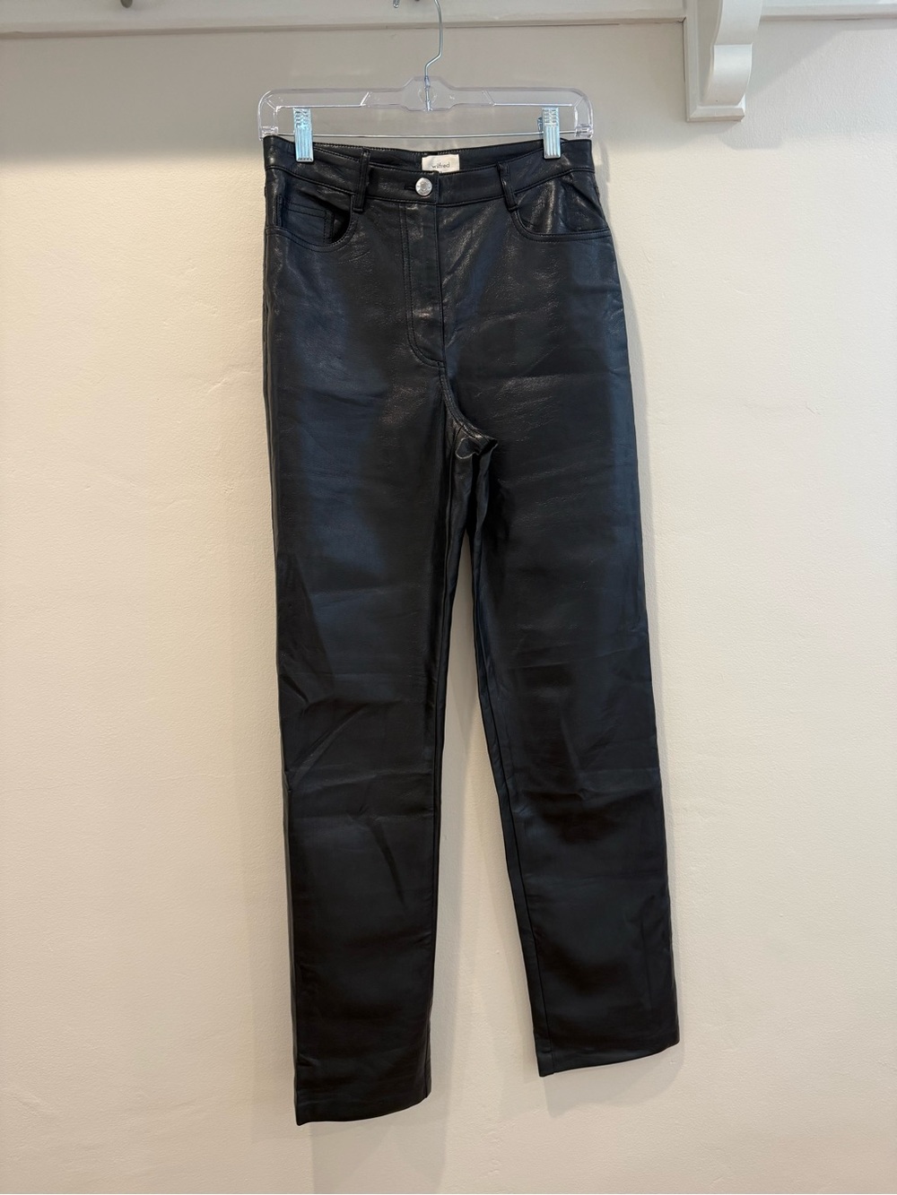 Aritzia Black Faux Leather Skinny Jeans